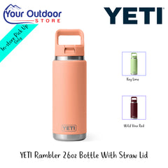 YETI Rambler 26oz Bottle With Straw Lid | Hero Image Showing All Logos, Titles And Variants.