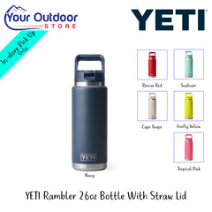 YETI Rambler 26oz Bottle With Straw Lid | Hero Image Showing All logos, Titles And Variants.