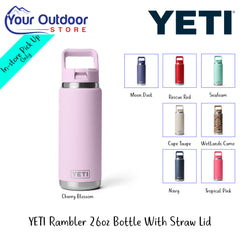 YETI Rambler 26oz Bottle With Straw Lid | Hero Image Showing All Logos, Titles And Variants.