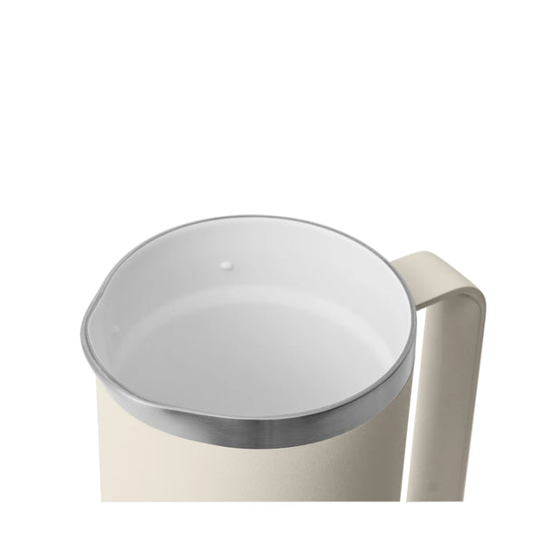 Cape Taupe | YETI Rambler French Press Image Showing Close Up Top View, Lid Off.