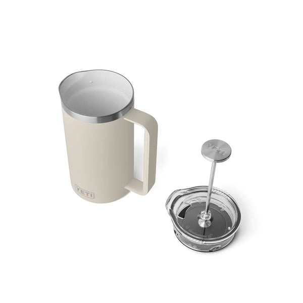 Cape Taupe | YETI Rambler French Press Image Showing Angled View, Lid Off.