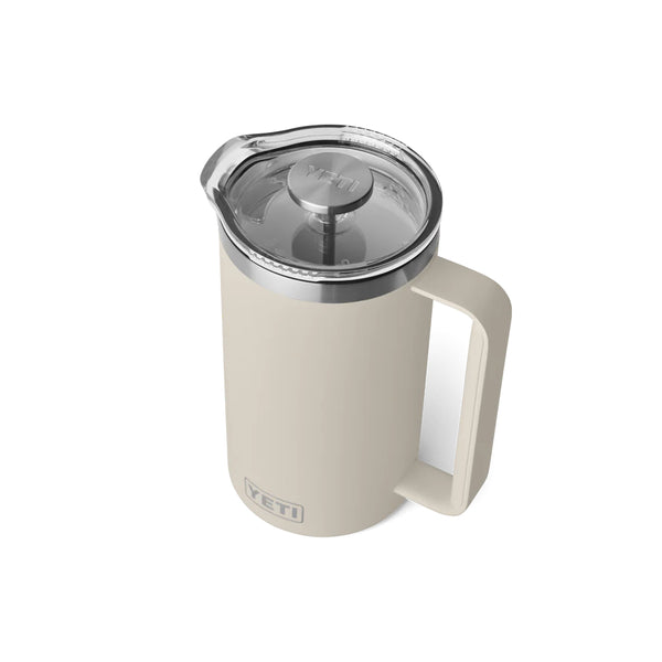 Cape Taupe | YETI Rambler French Press Image Showing Angled View, Lid On.