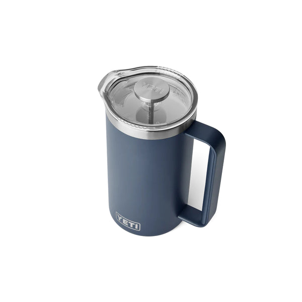 Navy | YETI Rambler French Press Image Showing Angled Top View.