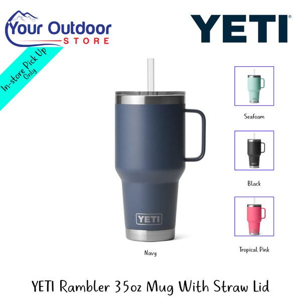 YETT Rambler 35oz Mug With Straw Lid | Hero Image Showing All Logos, Titles And Variants.