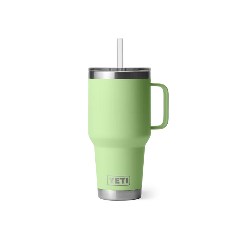 Key Lime | YETI Rambler 35oz Mug With Straw Lid Image Showing No Logos Or Titles.