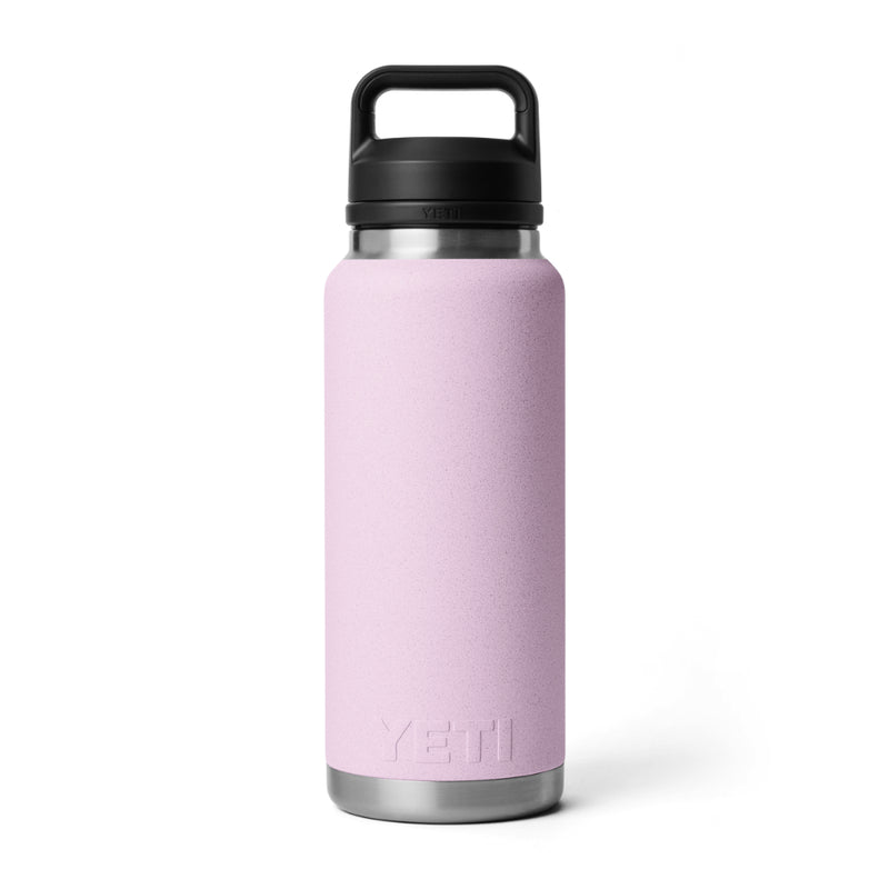 Cherry Blossom | YETI Rambler 36oz Bottle With Chug Cap Image Showing Back View.