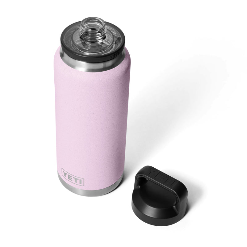 Cherry Blossom | YETI Rambler 36oz Bottle With Chug Cap Image Showing Top View With Cap Off.