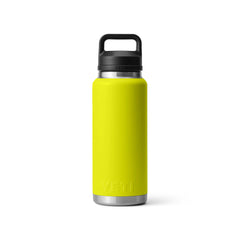 Firefly Yellow | YETI Rambler 36oz Bottle With Chug Cap Image Showing Back View.