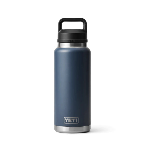 Navy | YETI Rambler 36oz Bottle With Chug Cap Image Showing No Logos Or Titles.