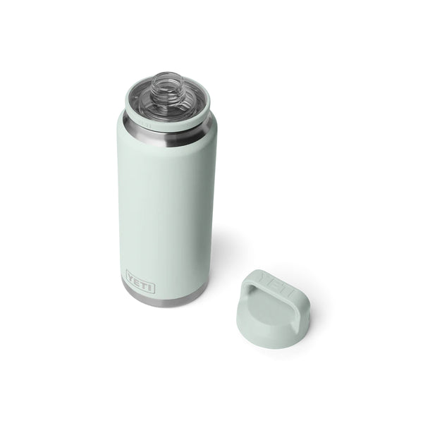 Ridgeline | YETI Rambler 36oz Bottle With Chug Cap Image Showing Angled Top View, Cap Off.