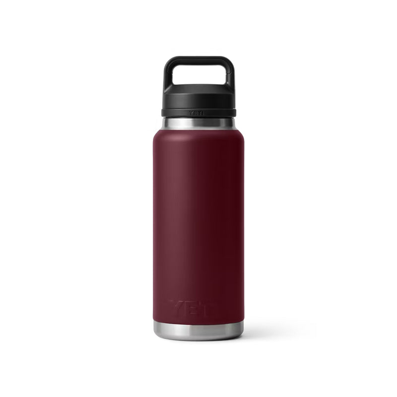 Wild Vine Red | YETI Rambler 36oz Bottle With Chug Cap Image Showing Back Of Bottle.