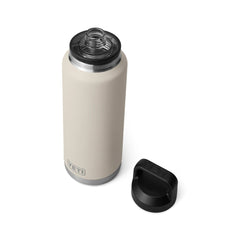 Cape Taupe | YETI Rambler 46oz Bottle With Chug Cap Image Showing Cap Off.