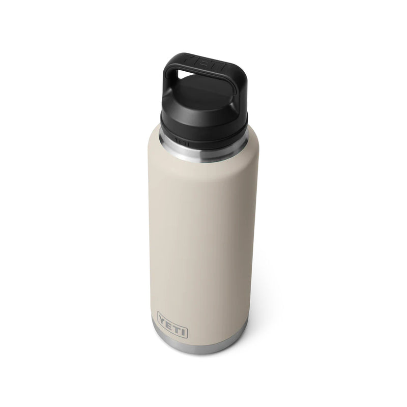 Cape Taupe | YETI Rambler 46oz Bottle With Chug Cap Image Showing Top View.