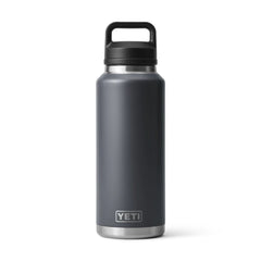 Charcoal | YETI Rambler 46oz Bottle with Chug Cap. Front View. 