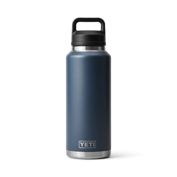 Navy | YETI Rambler 46oz Bottle with Chug Cap Image Showing No Logos Or Titles.