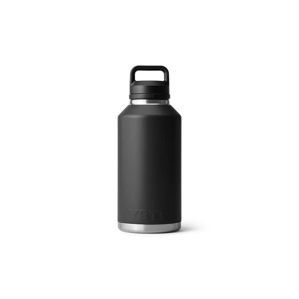 Black | YETI Rambler 64oz Bottle With Chug Cap Image Showing Back View.