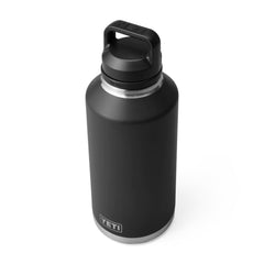 Black | YETI Rambler 64oz Bottle With Chug Cap. Top View.