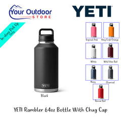 YETI Rambler 64oz Bottle With Chug Cap | Hero Image Showing All Logos, Titles And Variants.