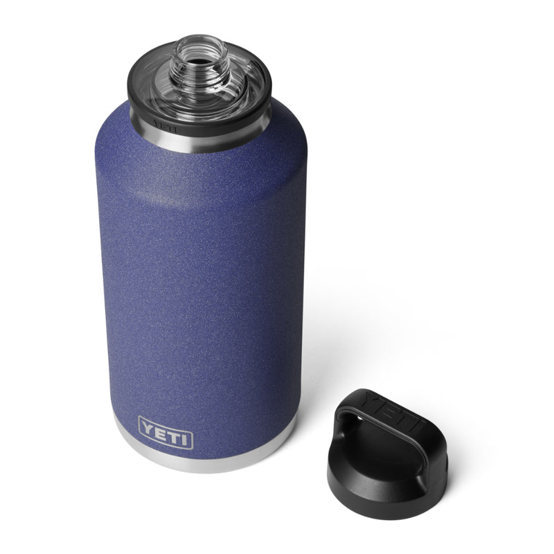 Moon Dust | YETI Rambler 64oz Bottle With Chug Cap Image Showing Angled Top View, Cap Off.