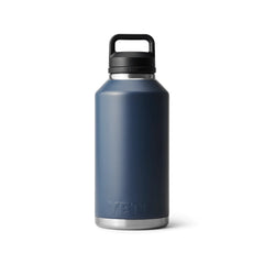 Navy | YETI Rambler 64oz Bottle With Chug Cap Image Showing Back View.