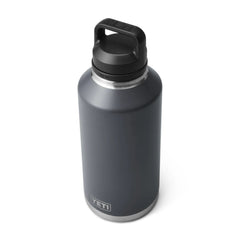 Charcoal | YETI Rambler 64oz Bottle With Chug Cap. Top View.