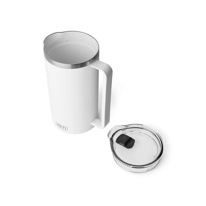 White | YETI Rambler 64oz Pitcher Image Showing Top View, Lid Off.