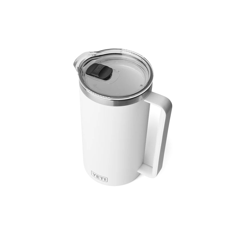 White | YETI Rambler 64oz Pitcher Image Showing Top View, Lid On.