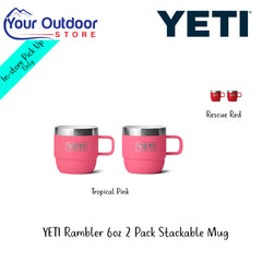 YETI Rambler 6oz 2 Pack Stackable Mug | Hero Image Showing Logos, Titles And Variants.