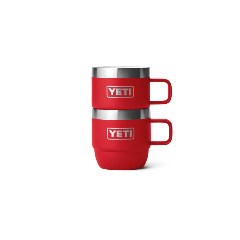 Rescue Red | YETI Rambler 6oz 2 Pack Stackable Mug Image Showing Mugs Stacked.