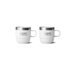 White | YETI Rambler 6oz 2 Pack Stackable Mug Image Showing No Logos Or Titles.