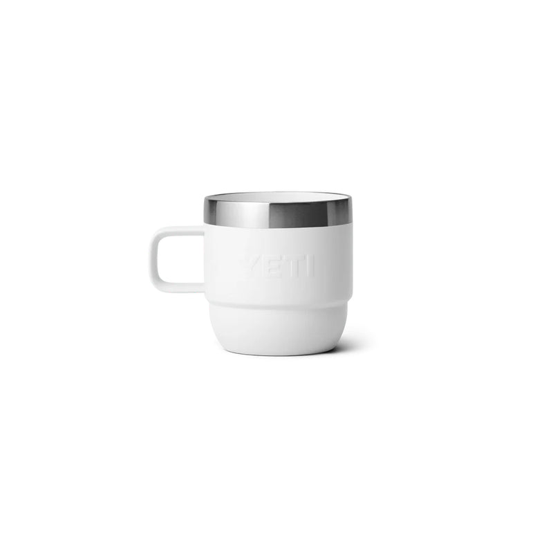 White | YETI Rambler 6oz 2 Pack Stackable Mug Image Showing Back View.