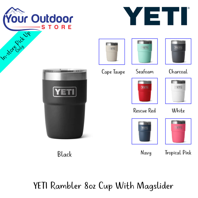 YETI Rambler 8oz Cup With Magslider | Hero Image Showing All Logos, Titles And Variants.