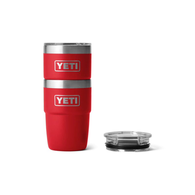 Rescue Red | YETI Rambler 8oz Cup with Magslider. Shown Stacked.
