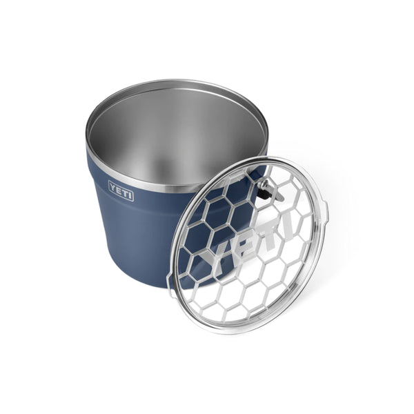 Navy | YETI Rambler Beverage Bucket. Top View, Lid Off. 