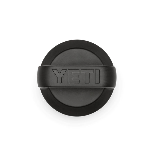 Black | YETI Rambler Bottle Chug Cap Image Showing Logo On Top Of The Cap Handle.