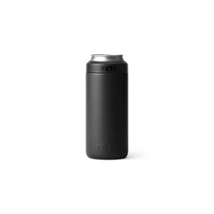 Black | YET Rambler Colster 355ml Slim Can Cooler Image Showing Back View.