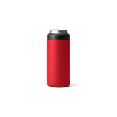 Rescue Red | YETI Rambler Colster 355ml Slim Can Cooler Image Showing Back View.