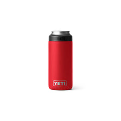 Rescue Red | YETI Rambler Colster Slim Can Cooler Image Showing Front View.