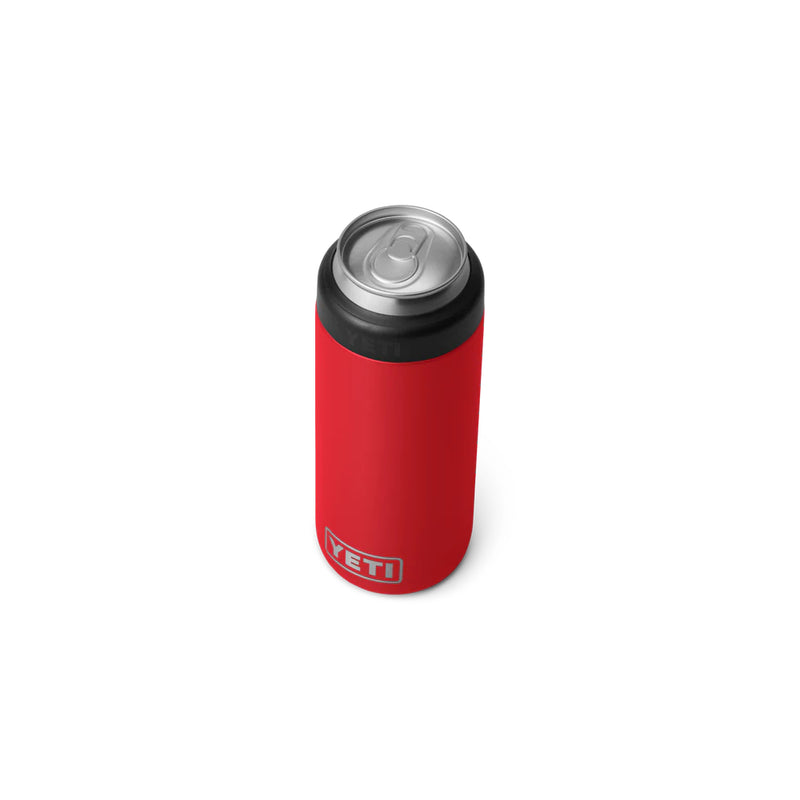 Rescue Red | YETI Rambler Colster 355ml Slim Can Cooler Image Showing Top View.