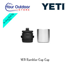 YETI Rambler Cup Cap. Hero Image Showing Logos and Title. 