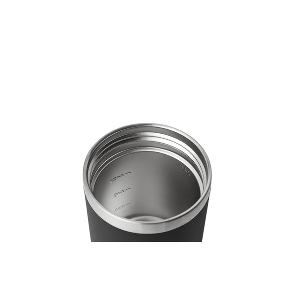 16oz/Black | YETI Rambler Insulated Food Jar Image Showing Angled Top View, Lid Off.