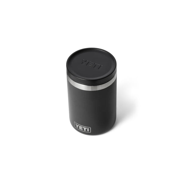 16oz/Black | YETI Rambler Insulated Food Jar Image Showing Angled Top View, Lid On.