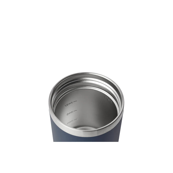 16oz/Navy YETI Rambler Insulated Food Jar Image Showing Angled Top View, Lid Off.