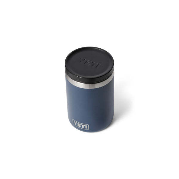 16oz/Navy YETI Rambler Insulated Food Jar Image Showing Angled Top View, Lid On.