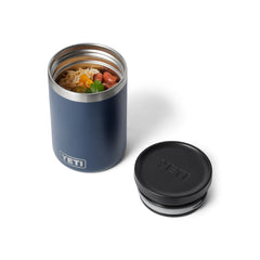 Navy | YETI Rambler Insulated Food Jar Image Showing Lid Off, With Food In The Jar.