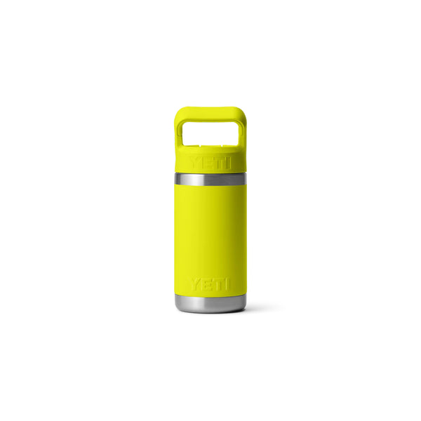 Firefly Yellow | YETI Rambler Jr 12oz Kids Bottle Image Showing Back View.
