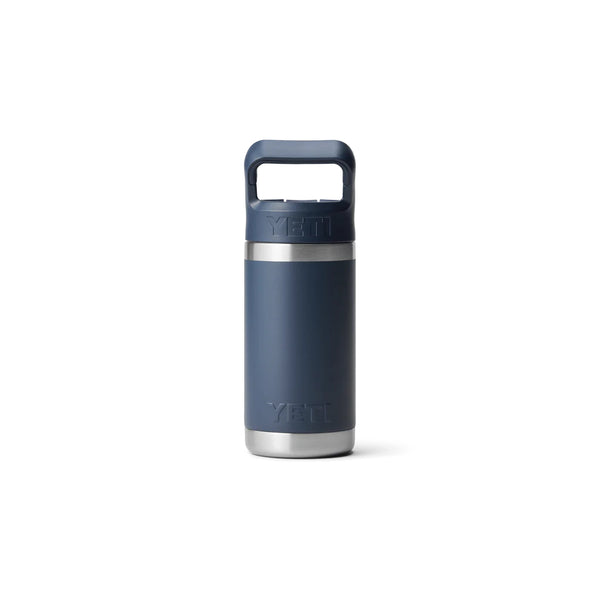 Navy | YETI Rambler Jr 12oz Kids Bottle Image Showing Back View.