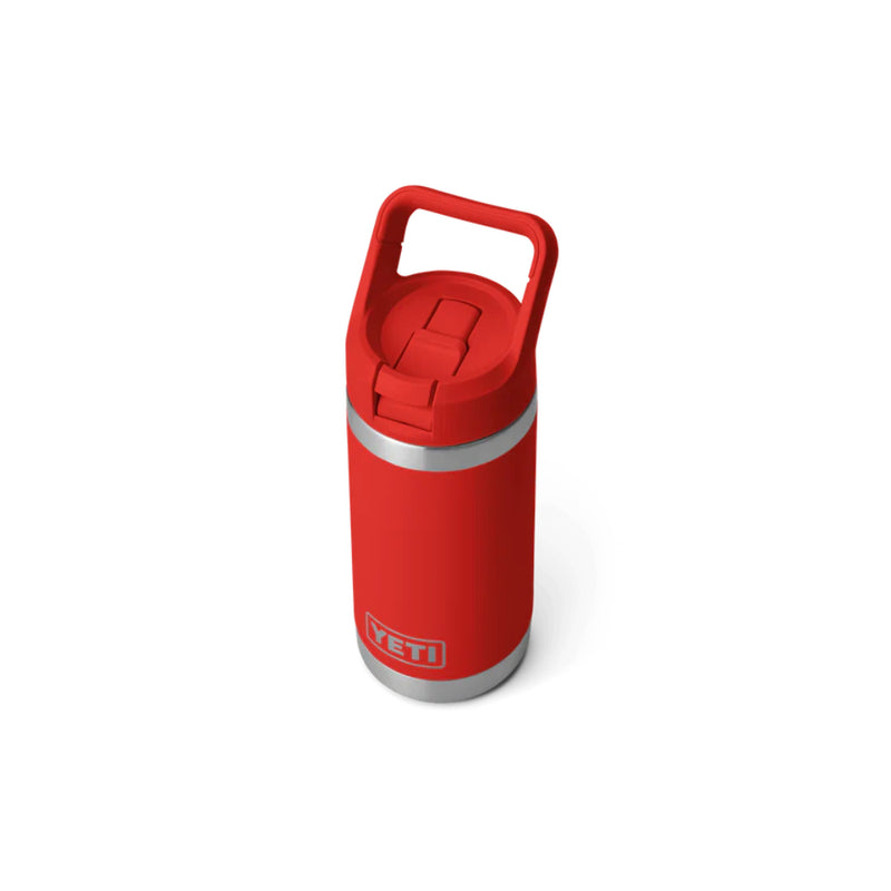 Canyon Red | YETI Rambler Jr 12oz Kids Bottle. Top View. 