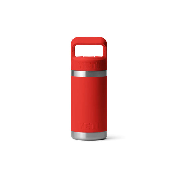 Canyon Red | YETI Rambler Jr 12oz Kids Bottle Image Showing Back View.