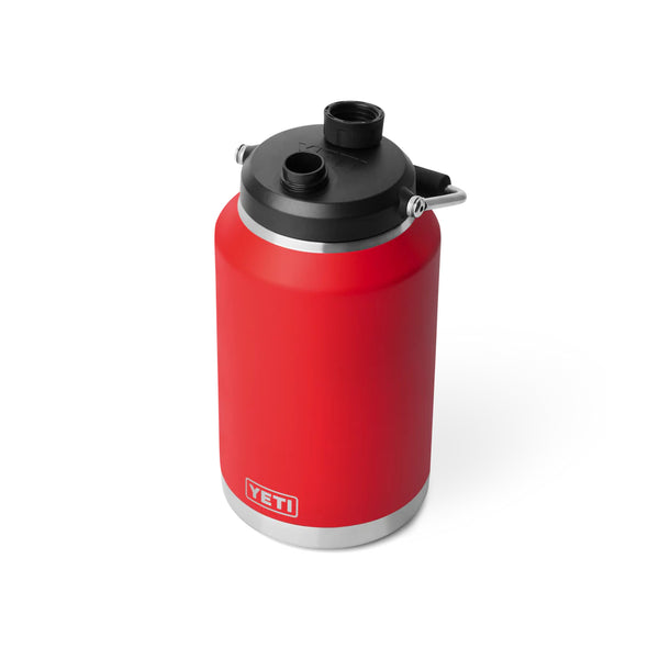 Rescue Red | YETI Rambler One Gallon Jug 2.0 Image Showing Angled Top View With Cap Off.